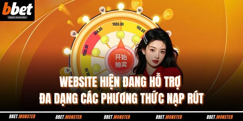 Website hiện đang hỗ trợ đa dạng các phương thức nạp rút